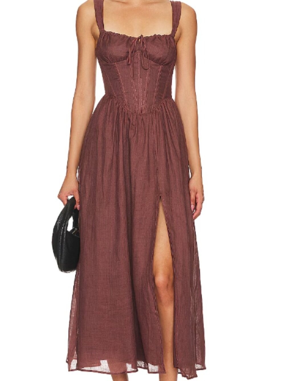 Bardot x REVOLVE Esra Midi Dress Brown Corset